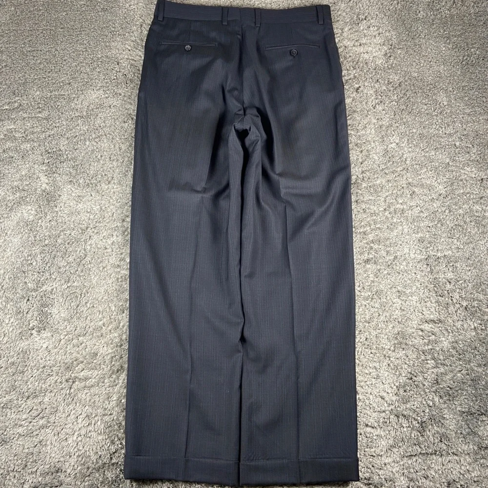Jos A Bank 2 Piece Suit Men 41R Blazer 35x31 Pant Charcoal Pinstripe Wool Joseph